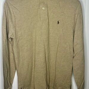 Ralph Lauren Tan Long Sleeve Tee Classic Style